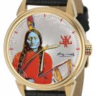 ANDY WARHOL SITTING BULL NATIVE AMERICAN SYMBOLIC COLLECTIBLE BRASS WRIST WATCH ANDY WARHOL SITTING BULL NATIVE AMERICAN SYMBOLIC COLLECTIBLE BRASS WRIST WATCH