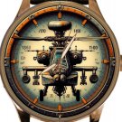 APACHE AH-64 LONGBOW US ARMY ATTACK HELICOPTER ART SOLID BRASS COLLECTIBLE WATCH