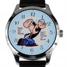 POPEYE THE SAILOR METALLIC SILVER DIAL I CAN'T STANDS NO MORE 40 mm WRIST WATCH