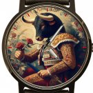 BULLFIGHTING SALVADOR DALI STYLE SURREALISM MATADOR & THE BULL SOLID BRASS WATCH BULLFIGHTING SALVADOR DALI STYLE SURREALISM MATADOR & THE BULL SOLID BRASS WATCH