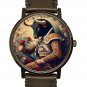 BULLFIGHTING SALVADOR DALI STYLE SURREALISM MATADOR & THE BULL SOLID BRASS WATCH