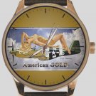 P-51 MUSTANG USAF VINTAGE WW-II AVIATION PINUP AMERICAN GOLD SOLID BRASS WATCH P-51 MUSTANG USAF VINTAGE WW-II AVIATION PINUP AMERICAN GOLD SOLID BRASS WATCH