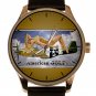 P-51 MUSTANG USAF VINTAGE WW-II AVIATION PINUP AMERICAN GOLD SOLID BRASS WATCH