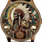 EARTH COLORS NATIVE AMERICAN SHAMAN MEDICINE MAN SIOUX TRIBE SOLID BRASS WATCH EARTH COLORS NATIVE AMERICAN SHAMAN MEDICINE MAN SIOUX TRIBE SOLID BRASS WATCH