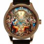 Bhagvad Gita Solid Brass Collectible Hinduism Art Watch. Raja Ravi Varma Style