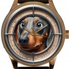 DACHSHUND GOOFY DOOZY ORIGINAL DOG PORTRAIT ART SOLID BRASS COLLECTIBLE WATCH DACHSHUND GOOFY DOOZY ORIGINAL DOG PORTRAIT ART SOLID BRASS COLLECTIBLE WATCH