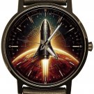 SPACEX STARSHIP ROCKET TO MARS, FUTURISTIC METALLIC SPACE ART BRASS WATCH SPACEX STARSHIP ROCKET TO MARS, FUTURISTIC METALLIC SPACE ART BRASS WATCH