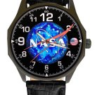 NASA SPACE EXPLORATION ELECTRIC BLUE SPACE ART SOLID BRASS TITANIUM FINISH WATCH NASA SPACE EXPLORATION ELECTRIC BLUE SPACE ART SOLID BRASS TITANIUM FINISH WATCH