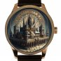 COPENHAGEN DENMARK ORIGINAL FANTASY ARCHITECTURE METALLIC ART SOLID BRASS WATCH