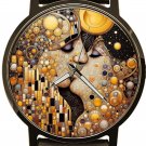 GUSTAV KLIMT REINTERPRETED, CONTEMPORARY VERSION OF THE KISS SOLID BRASS WATCH