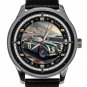 1950 JAGUAR XK CULT CLASSIC RACE CAR, VINTAGE MONTE CARLO ART SOLID BRASS WATCH