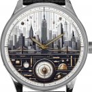 New York City Skyline Cityscape Industrial Postmodern NYC Art Solid Brass Watch New York City Skyline Cityscape Industrial Postmodern NYC Art Solid Brass Watch
