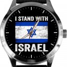 I STAND WITH ISRAEL, SOLID SILVERED BRASS 40mm WATCH - ONE FOR ISRAEL CHARITY