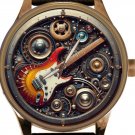 STEAMPUNK STRATOCASTER ELECTRIC GUITAR METALLIC ART SOLID BRASS GUITARISTS WATCH STEAMPUNK STRATOCASTER ELECTRIC GUITAR METALLIC ART SOLID BRASS GUITARISTS WATCH