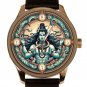 LORD SHIVA THE DESTROYER DEEPLY SYMBOLIC METALLIC DIAL HINDUISM ART BRASS WATCH