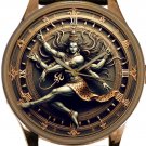 Lord Shiva Doing Tandava. Nataraja Pose. Golden Metallic Hindu Temple Art Watch Lord Shiva Doing Tandava. Nataraja Pose. Golden Metallic Hindu Temple Art Watch