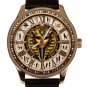 ANCIENT EGYPTIAN HEIROGLYPHICS METALLIC DIAL SOLID BRASS COLLECTIBLE WATCH