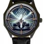 RACE CAR EXTREME CHECKERED FLAG ART SOLID BRASS COLLECTIBLE SPORTS WATCH FOR MEN