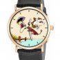 CALVIN & HOBBES "THE USUAL MADNESS" BEAUTIFUL VINTAGE COLORS SOLID BRASS WATCH