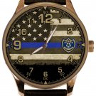 POLICE DEPARTMENT, THIN BLUE LINE, USA FLAG GRADUATION RETIREMENT SERVICE WATCH POLICE DEPARTMENT, THIN BLUE LINE, USA FLAG GRADUATION RETIREMENT SERVICE WATCH