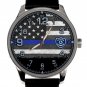 POLICE DEPARTMENT, THIN BLUE LINE, USA FLAG GRADUATION RETIREMENT SERVICE WATCH