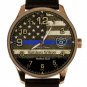 POLICE DEPARTMENT, THIN BLUE LINE, USA FLAG GRADUATION RETIREMENT SERVICE WATCH