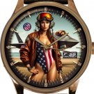 LOCKHEED F-35 LIGHTNING USAF JET FIGHTER PINUP AVIAITION ART SOLID BRASS WATCH LOCKHEED F-35 LIGHTNING USAF JET FIGHTER PINUP AVIAITION ART SOLID BRASS WATCH