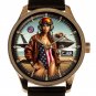 LOCKHEED F-35 LIGHTNING USAF JET FIGHTER PINUP AVIAITION ART SOLID BRASS WATCH