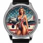 VINTAGE BABE PINUP ART B-17 FLYING FORTRESS WW2 USAAF B17 SILVER BOMBER WATCH
