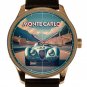 VINTAGE 1950s JAGUAR RACE CAR AT MONACO MONTE CARLO GRAND PRIX SOLID BRASS WATCH