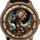 STUNNINGLY BEAUTIFUL TRADITIONAL BLACK AFRICAN WOMAN ARTWORK SOLID BRASS WATCH
