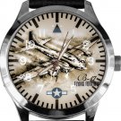 USAAF B-17 FLYING FORTRESS VINTAGE WW-II SKETCH SOLID BRASS COLLECTIBLE WATCH