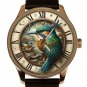 KINGFISHER ORINTHOLOGY BIRD ART SPECTACULAR METLLIC COLORS ART SOLID BRASS WATCH