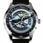 CLASSIC WW-II RAF SUPERMARINE SPITFIRE DOGFIGHT AVIATION ART SOLID BRASS WATCH