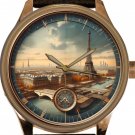 Paris Cityscape Eiffel Tower Vintage Dreamscape Solid Brass Francophile Watch Paris Cityscape Eiffel Tower Vintage Dreamscape Solid Brass Francophile Watch