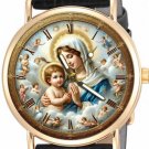 The Virgin Mary with The Infant Jesus Christ. Madonna & The Child. Brass Watch The Virgin Mary with The Infant Jesus Christ. Madonna & The Child. Brass Watch