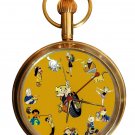 VINTAGE DENNIS THE MENACE COMIC ART SOLID BRASS 17J MECHANICAL POCKET WATCH VINTAGE DENNIS THE MENACE COMIC ART SOLID BRASS 17J MECHANICAL POCKET WATCH