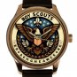 EAGLE SCOUT BOY SCOUTS MEDALLION ART SOLID BRASS WATCH w CUSTOMIZABLE NAME DIAL
