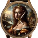 FOR LOVERS OF FEMININE BEAUTY, SOPHIA LOREN VERMEER STYLE ARTWORK BRASS WATCH FOR LOVERS OF FEMININE BEAUTY, SOPHIA LOREN VERMEER STYLE ARTWORK BRASS WATCH