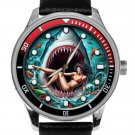 Bloody Great White Shark Sexy Screaming Girl in Red Bikini Jaws Horror Art Watch