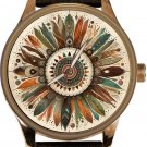 SHAMANIC HEALING LOVELY EARTH COLORS SHAMAN FEATHER CIRCLE NATIVE AMERICAN WATCH