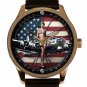 B17 FLYING FORTRESS WORLD WAR II USAAF BOMBER AIRCRAFT USA FLAG PINUP ART WATCH