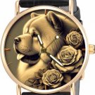 CUTE CHOW CHOW DOG ART SOLID BRASS LADIES / GIRLS WATCH, CHOWCHOW with ROSES CUTE CHOW CHOW DOG ART SOLID BRASS LADIES / GIRLS WATCH, CHOWCHOW with ROSES