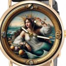 BEAUTIFUL RENAISSANCE STYLE ART QUEEN OF THE SEAS MERMAID ART LADIES BRASS WATCH BEAUTIFUL RENAISSANCE STYLE ART QUEEN OF THE SEAS MERMAID ART LADIES BRASS WATCH