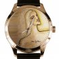 JESUS CHRIST BY JEAN COCTEAU, 1956 SURREAL DADAIST ART SOLID BRASS WRIST WATCH