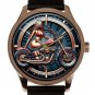 Stunning Blue Metallic Motorcycle Art Girl in Red Bikini on Chopper Bike Watch