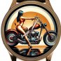 Leggy Babe Chopper Motorcycle Gorgeous Metallic Colors Solid Brass Biker's Watch