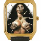 VINTAGE BLACK POWER SEXY EROTICA CLASSIC UNISEX SOLID BRASS UNISEX WRIST WATCH