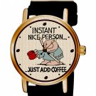 VINTAGE ZIGGY INSTANT NICE PERSON COFFEE LOVER COLLECTIBLE MEN'S WRIST WATCH VINTAGE ZIGGY INSTANT NICE PERSON COFFEE LOVER COLLECTIBLE MEN'S WRIST WATCH