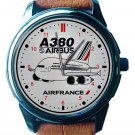 BLUE STEEL FINISH AIRBUS A380 AVIATION ART SOLID BRASS COLLECTIBLE WRST WATCH